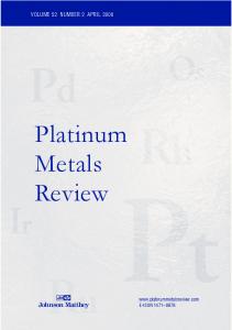 Platinum Metals Review - Johnson Matthey Technology Review