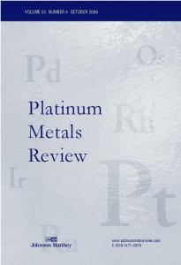 Platinum Metals Review - Johnson Matthey Technology Review