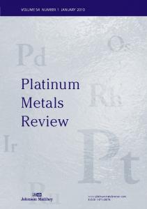 Platinum Metals Review - Johnson Matthey Technology Review