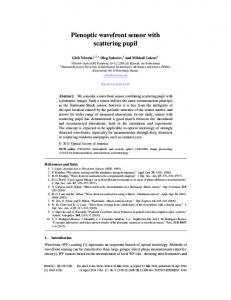 Plenoptic wavefront sensor with scattering pupil - OSA Publishing