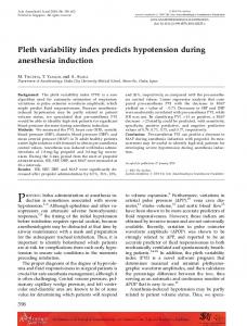 Pleth variability index predicts hypotension ... - Wiley Online Library