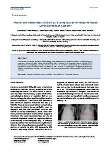 Pleural and Peri-cardiac Effusion as a