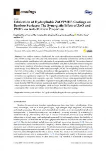 PMHS Coatings on Bamboo ... - MDPI