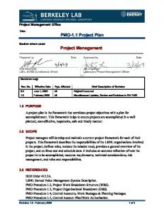 PMO-1.1 Project Plan Project Management