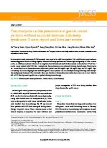 Pneumocystis carinii pneumonia in gastric ... - KoreaMed Synapse