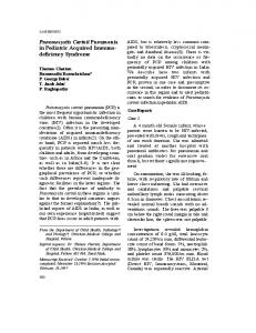 Pneumocystis Carinii Pneumonia in Pediatric Acquired ... - CiteSeerX