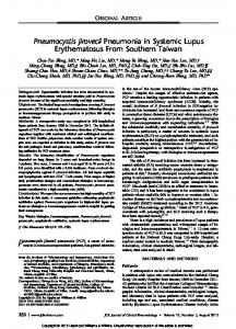 Pneumocystis jirovecii Pneumonia in Systemic Lupus ...