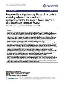 Pneumonitis and pulmonary fibrosis in a patient receiving ... - CiteSeerX