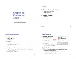 Pointers and Arrays