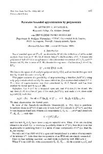 Pointwise bounded approximation by polynomials - Maynooth ...