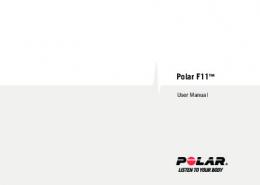 Polar F11 user manual