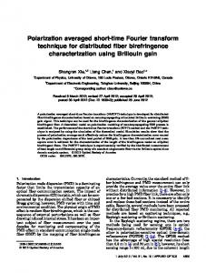 Polarization averaged short-time Fourier transform ... - OSA Publishing