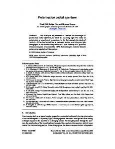 Polarization coded aperture - OSA Publishing