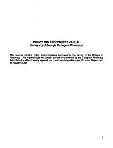 POLICY & PROCEDURES MANUAL