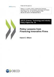 Policy Lessons from Financing Innovative Firms - Bruegel