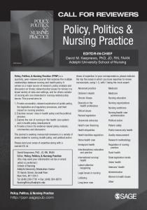 Policy, Politics & Nursing Practice - Sage Publications