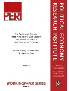 POLITICAL ECONOMY RESEARCH INSTITUTE