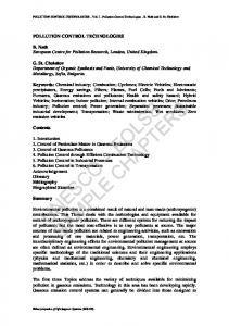 Pollution Control Technologies - eolss