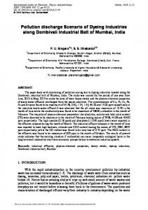 Pollution discharge Scenario of Dyeing Industries ...