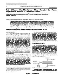 Poly (Ethylene Glycol-Co-Styrene) Films