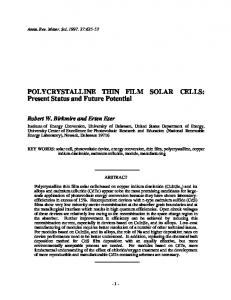 POLYCRYSTALLINE THIN FILM SOLAR CELLS