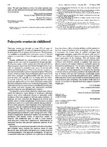 Polycystic ovaries in childhood - NCBI