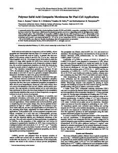 Polymer Solid Acid Composite Membranes for ... - Semantic Scholar