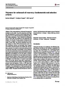 Polymers for enhanced oil recovery: fundamentals ...