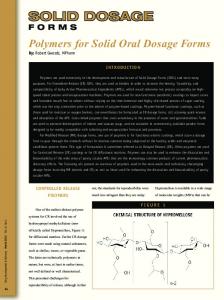 Polymers for Solid Oral Dosage Forms