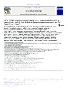 polymorphisms and ovarian cancer progression and survival