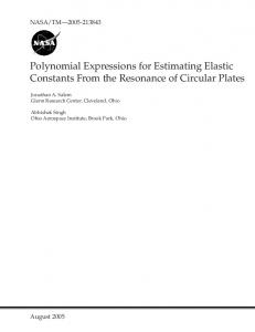 Polynomial Expressions for Estimating Elastic Constants From the ...