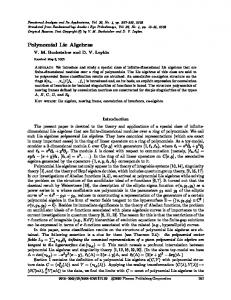 Polynomial Lie Algebras - Springer Link