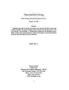 Polynomial Root Finding - CiteSeerX