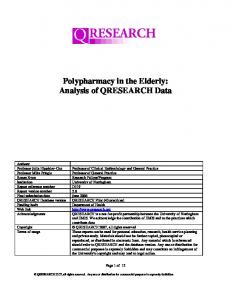 Polypharmacy in the Elderly - CiteSeerX