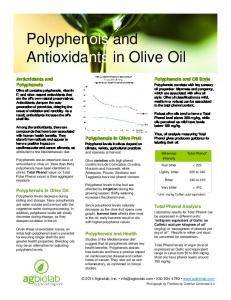 Polyphenols and Antioxidants in Olive Oil - Agbiolab