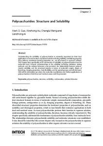 Polysaccharides: Structure and Solubility - IntechOpen