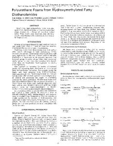 Polyurethane Foams from Hydroxymethylated Fatty Diethanolamides