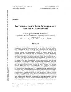 Polyvinyl Alcohol Based Biodegradable Polymer ...