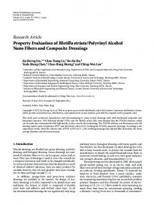 Polyvinyl Alcohol Nano Fibers