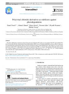 Poly(vinyl chloride) derivatives as stabilizers against