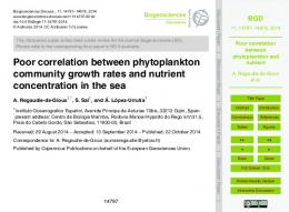 Poor correlation between phytoplankton and nutrient - CiteSeerX