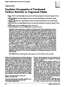 Population demographics of translocated ... - Wiley Online Library