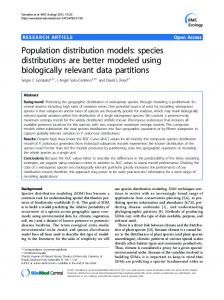 Population distribution models: species distributions are ... - CiteSeerX