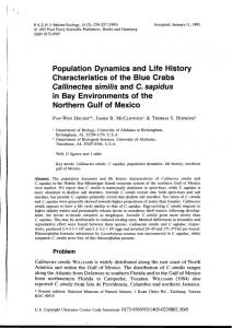 Population Dynamics and Life History Characteristics ...