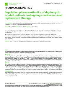 Population pharmacokinetics of daptomycin in adult ... - BPS - Wiley