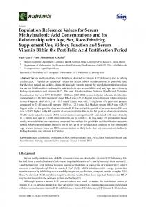 Population Reference Values for Serum Methylmalonic Acid ...