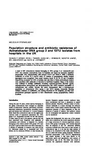 Population structure and antibiotic resistance of ... - CiteSeerX