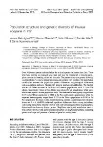 Population structure and genetic diversity of Prunus scoparia in Iran