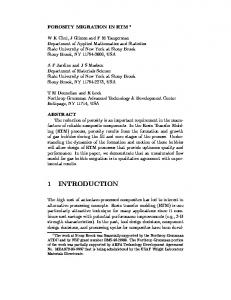 POROSITY MIGRATION IN RTM