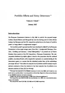 Portfolio Effects and Entry Deterrence - iBrarian